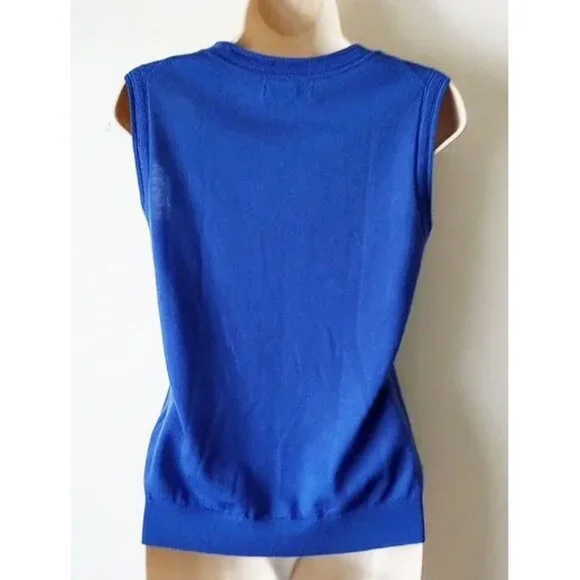 NWOT Banana Republic 100% Merino Wool Sleeveless Shell Sweater XS Blue - Picture 2 of 7